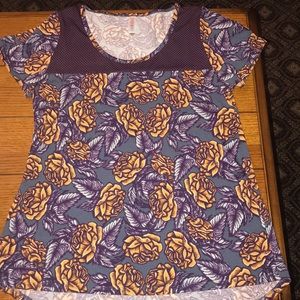 Lularoe roses and polka dot classic tee